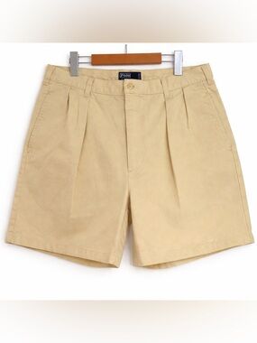 Vintage Ralph Lauren Pleated Chino Shorts - Butter Yellow – Size 35 🟡